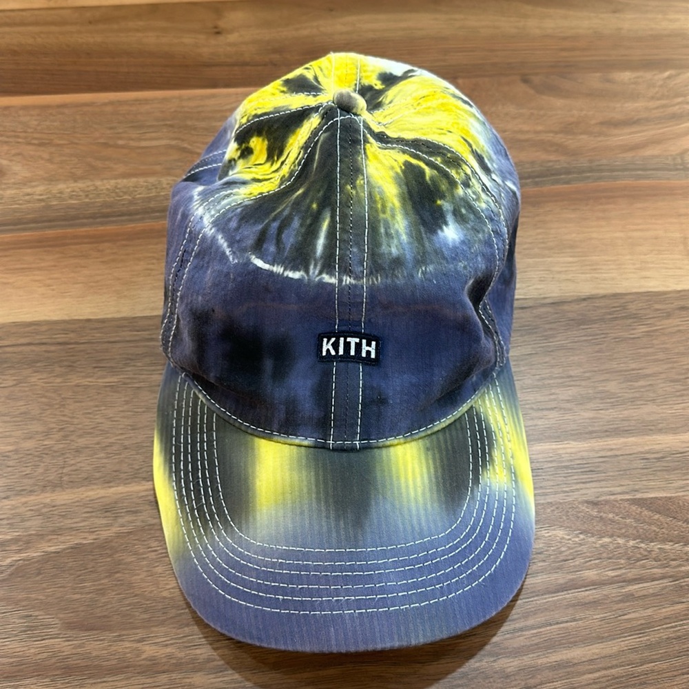 KITH blue and yellow tie dye hat